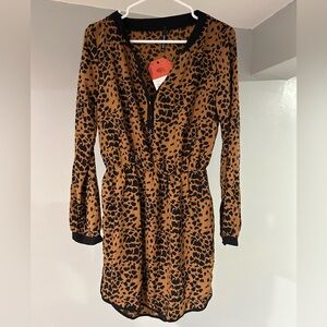 Peppermint Taupe and Black Animal Print Dress